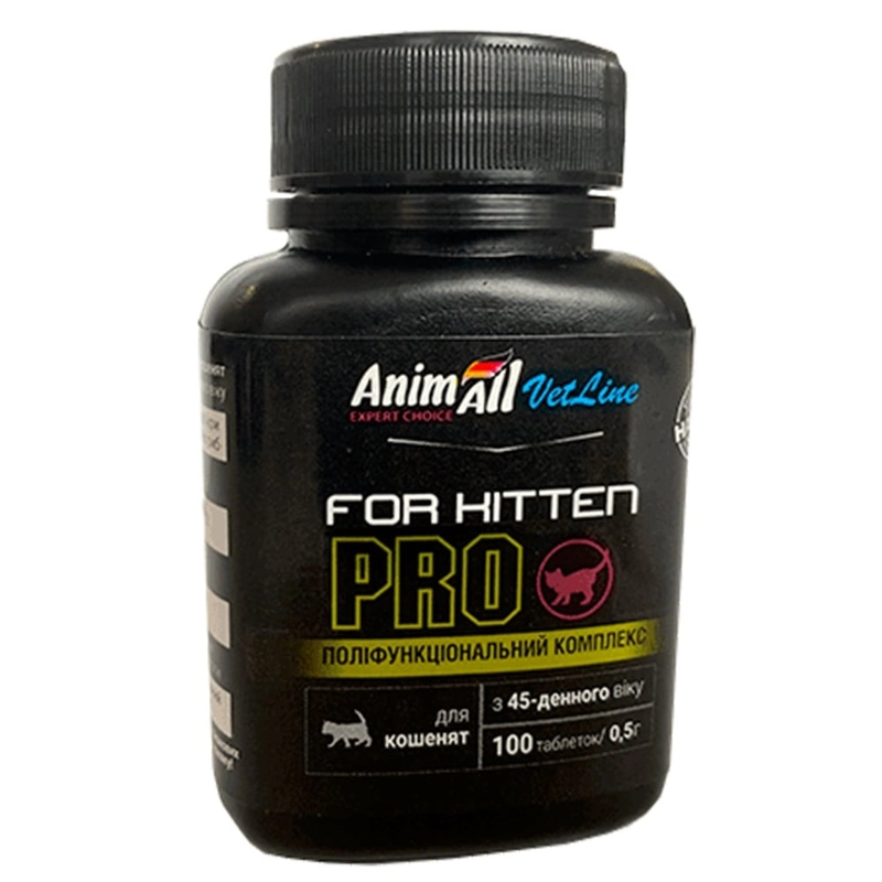 AnimAll VetLine for Kitten PRO вітаміни для кошенят 100 таблеток (4820150205546) 
