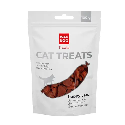 WAUDOG Treats лакомство для кошек 100 г - жевательные сердечки с лососем (4823089357157)