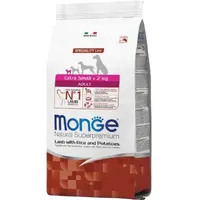 Monge EXTRA SMALL < 2 kg ADULT Lamb With Rice сухий корм для дорослих собак мініатюрних порід 800 г - з ягням, рисом та картоплею(8009470011471) 