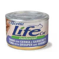 Lifecat Le Ricette Natural ВОЛОГИЙ КОРМ Супер-преміум коти (з тунцем, окунем та креветками) 150 г  - фото 1