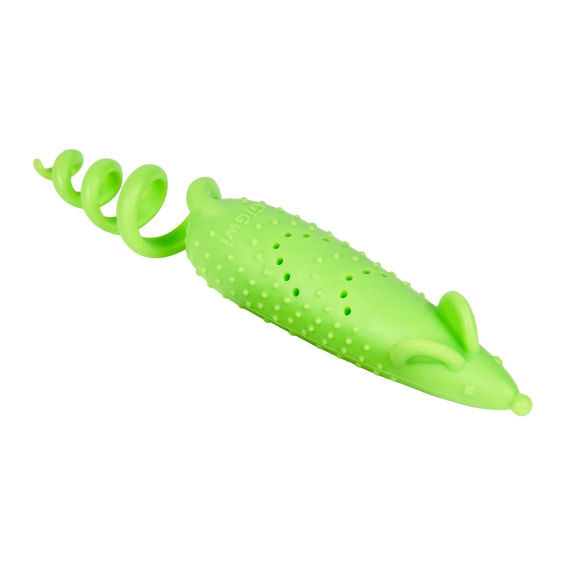 GiGwi Refillable Catnip Мишка іграшка для котів 16.5 см - з котячою м'ятою, гумова, зелена (4823089353050)  - фото 1