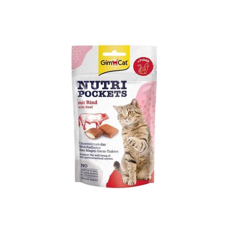 GimCat Nutri Pockets ЛАСОЩІ Супер-преміум коти (з яловичиною та мальтою) 60 г 