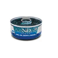 Farmina N&D Ocean Tuna&Cod Shrimp&Pumpkin ВОЛОГИЙ КОРМ Холістік коти (з тунцем, креветкою та гарбузом) 70 г 