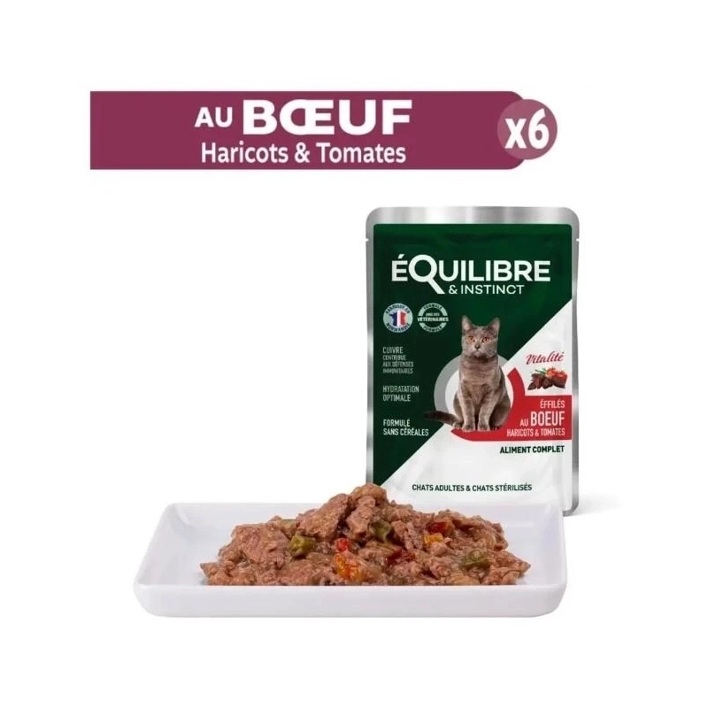 Equilibre&Instinct Sterilised ВОЛОГИЙ КОРМ Економ коти (з куркою, фореллю, яловичиною та лососем) 85 г  - фото 1