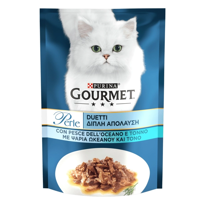 Gourmet Perle влажный корм для кошек 85 г - с тунцом и океанической рыбой в подливе (7613033580130) 