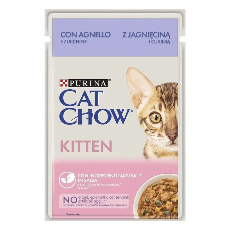 Cat Chow Kitten ВОЛОГИЙ КОРМ Економ кошенята (з ягням та цукіні) 85 г 
