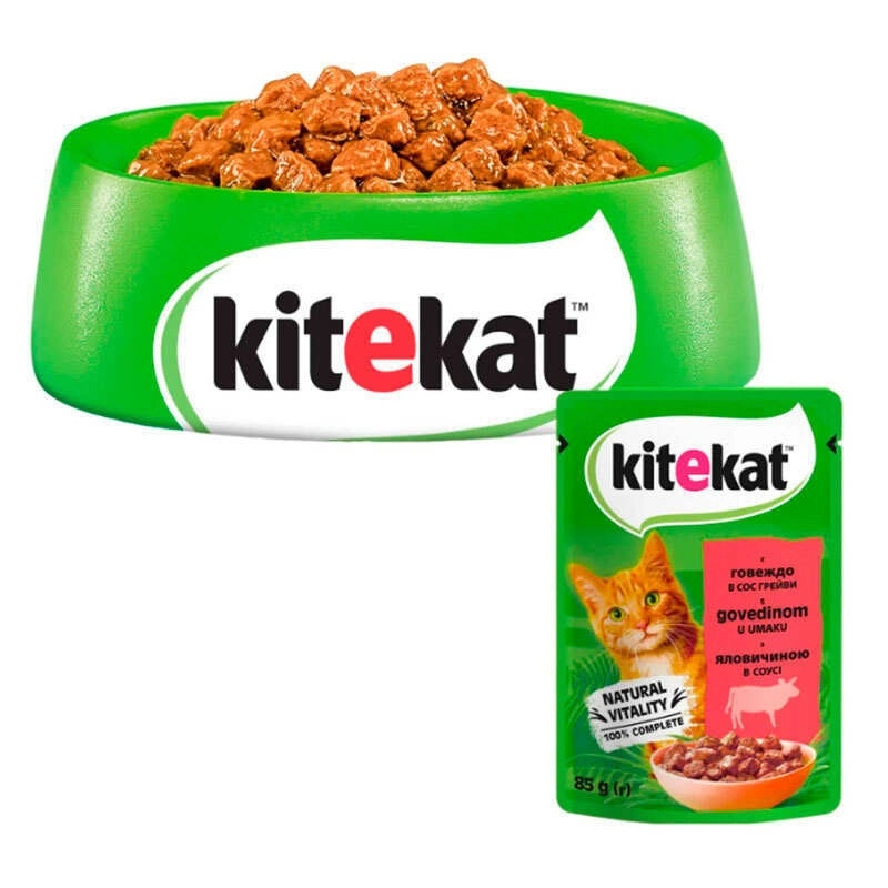 Kitekat ВОЛОГИЙ КОРМ Економ коти (з яловичиною) 85 г  - фото 3