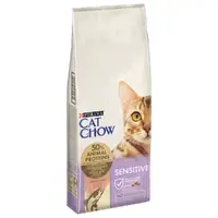 Cat Chow Sensetive сухой корм для кошек с чувствительным пищеварением 15 кг - с лососем (7613035394902) 