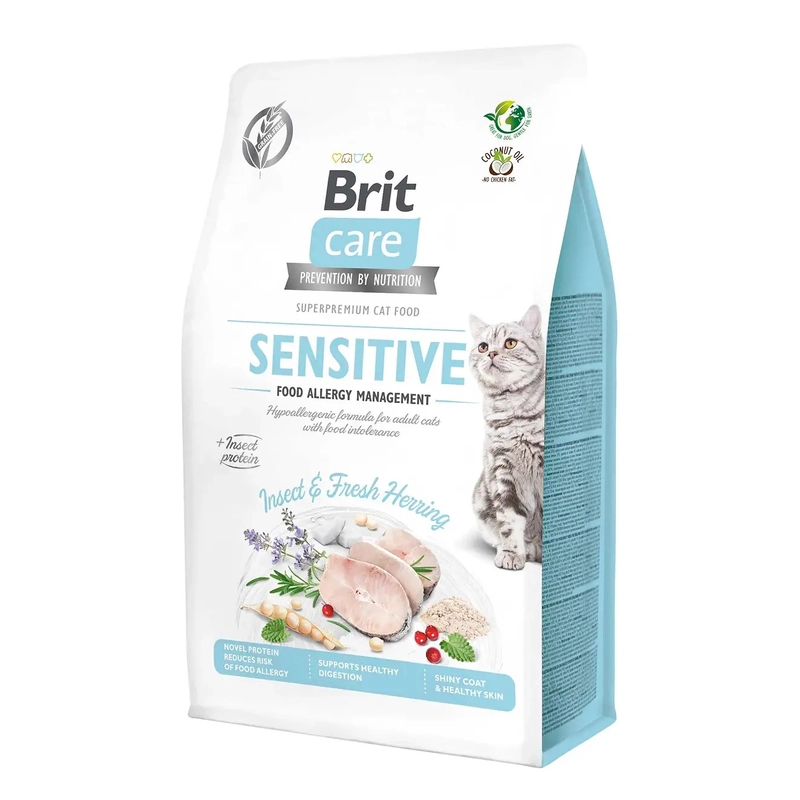 Brit Care GF Sensitive Allergy Management сухий корм для котів з харчовою непереносимістю 400 г - з комахами та рибою (8595602554201) 