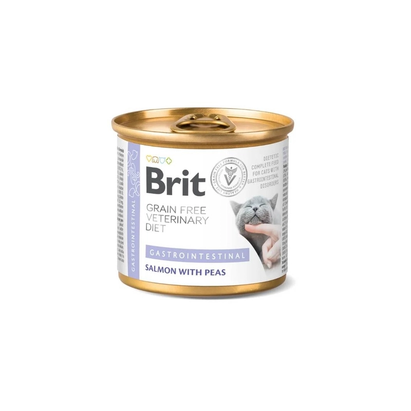 Brit Veterinary Diet Gastrointestinal влажный корм для кошек диетический при заболеваниях желудочно-кишечного тракта 200 г (8595602549856) 