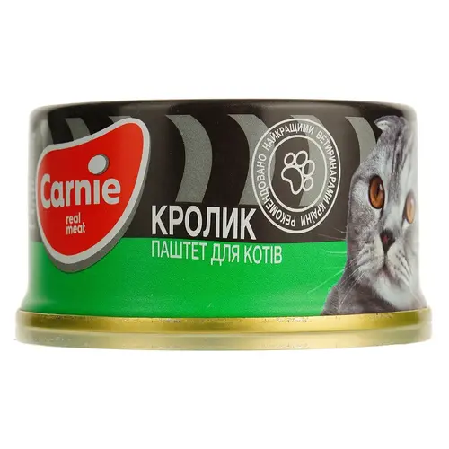 Carnie вологий корм для котів 90 г - м'ясний паштет з кроликом (4820255190495)