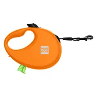 WAUDOG R-leash повідець-рулетка світловідбиваюча для собак S - до 12 кг, з контейнером для пакетів, помаранчевий (4823089360393) 