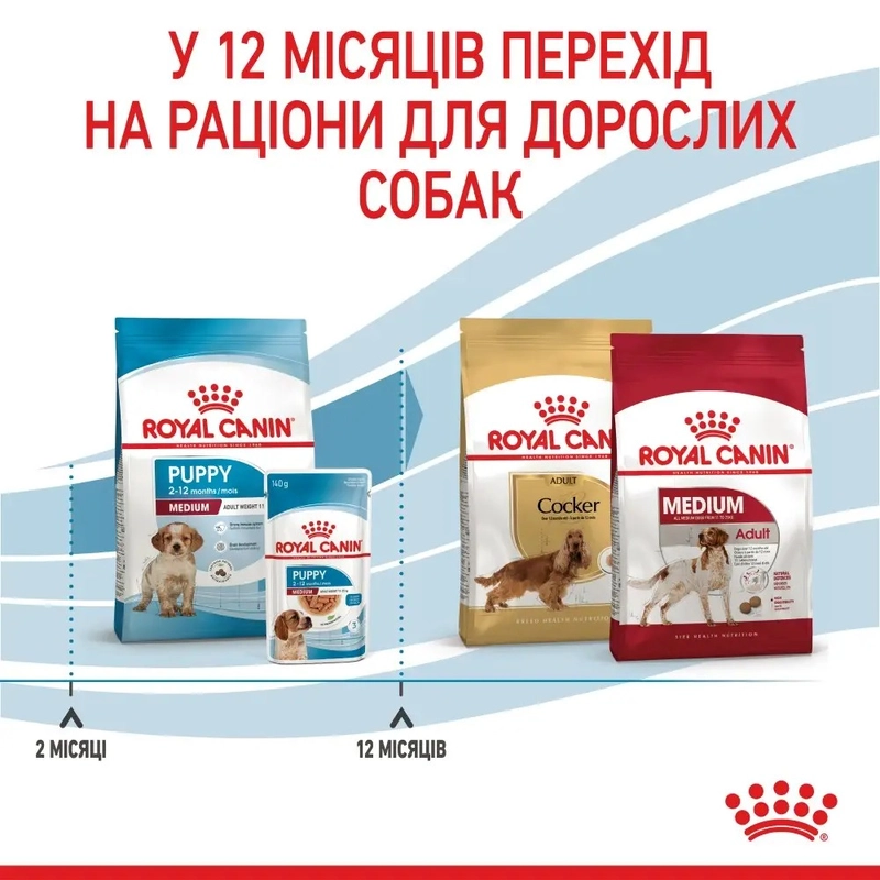 Royal Canin Medium Puppy сухий корм для цуценят середніх порід 15 кг (3182550402132)  - фото 2