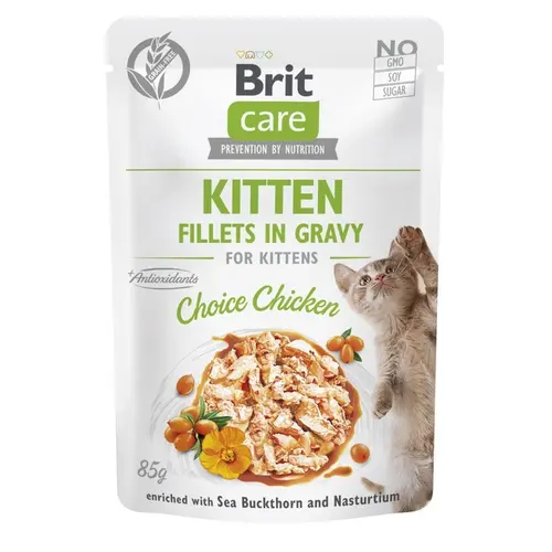 Brit Care Kitten Fillets in Gravy ВОЛОГИЙ КОРМ Супер-преміум кошенята (куряче в соусі) 85 г