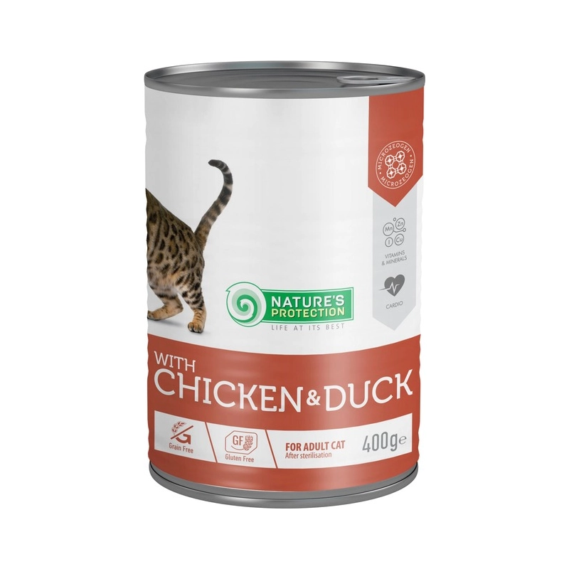 Nature's Protection Cat Sterilised with Chicken&Duck вологий корм для стерилізованих котів 400 г - з куркою та качкою (4771317456113) 