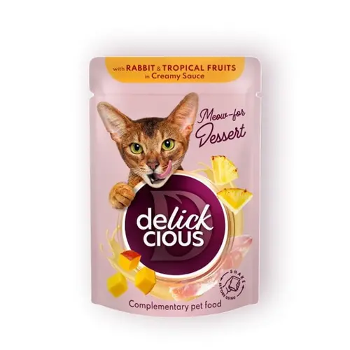 Delickcious влажный корм для кошек 80 г - кролик, тропические фрукты, овощи (4820269141841)
