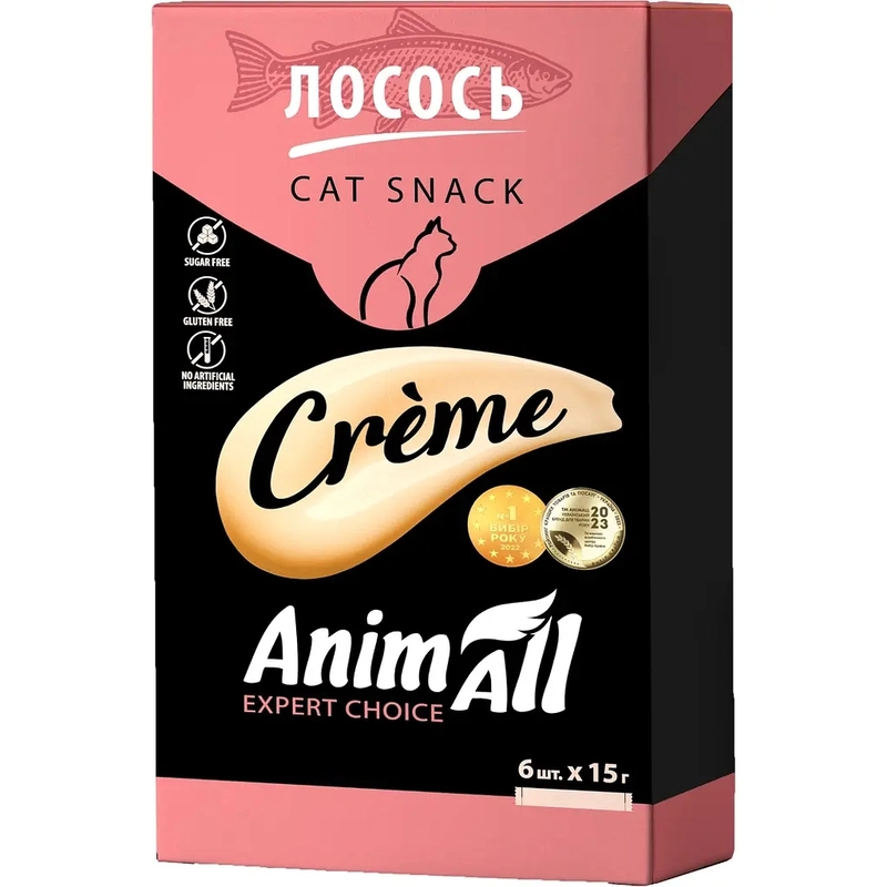 AnimAll Сreme лакомство для кошек 15 г - с лососем (4820224502373)  - фото 1