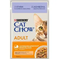 Cat Chow Adult влажный корм для кошек 85 г - с ягненком и зеленой фасолью в желе (8445290476524) 