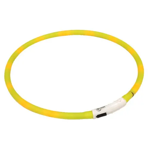 Croci LED нашийник для собак 40 см - з USB підзарядкою, силіконовий, жовтий (8023222152557)