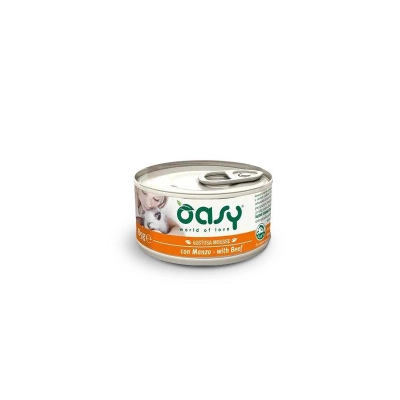 Oasy Cat вологий корм для котів 85 г - з яловичиною (8053017342795) 