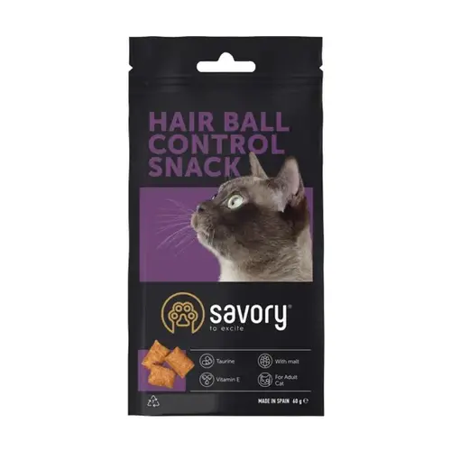 Savory Hair Ball Control Snack ЛАСОЩІ Холістік коти (для виведення шерсті) 60 г