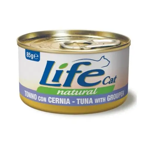 Lifecat Natural ВОЛОГИЙ КОРМ Супер-преміум коти (з тунцем та окунем) 85 г