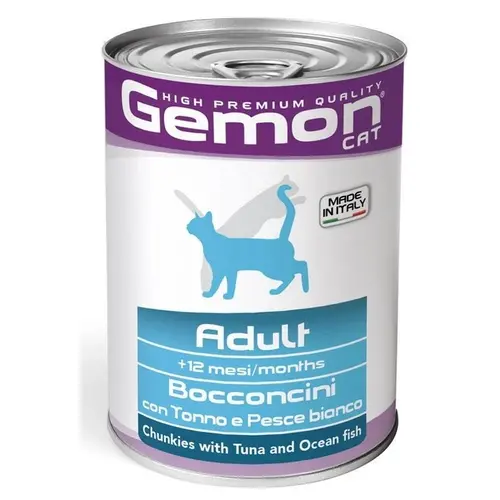 Gemon Adult Bocconcini ВОЛОГИЙ КОРМ Економ коти (з тунцем та океанічною рибою) 415 г