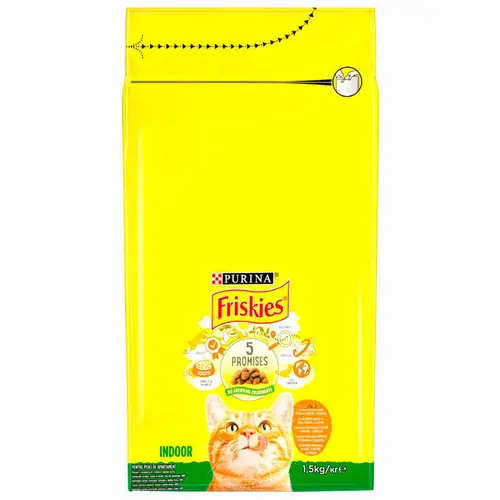 Friskies Indoor сухий корм для котів 1.5 кг - з куркою та овочами (7613031341887)