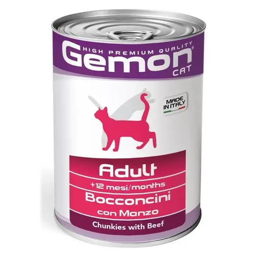 Gemon Adult Bocconcini ВОЛОГИЙ КОРМ Економ коти (з яловичиною в желе) 415 г