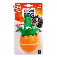GiGwi EGG Крокодил-неваляшка іграшка для собак 14 см - з пищалкою (4823089351803) 
