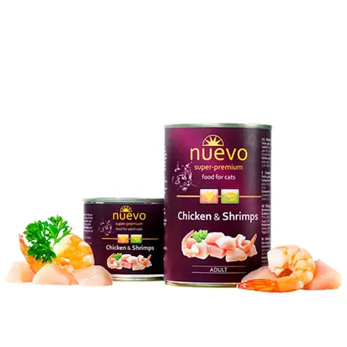 Nuevo Adult Chicken&Shrimp вологий корм для котів 400 г - з куркою та креветками (4250231595189)