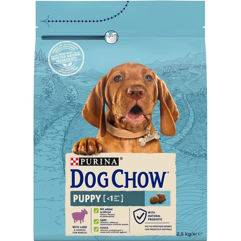 Dog Chow Puppy 1< Lamb СУХИЙ КОРМ Premium цуценята (з ягням) 2.5 кг  - фото 7