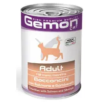 Gemon Adult Bocconcini ВОЛОГИЙ КОРМ Економ коти (з лососем та креветкою) 415 г 