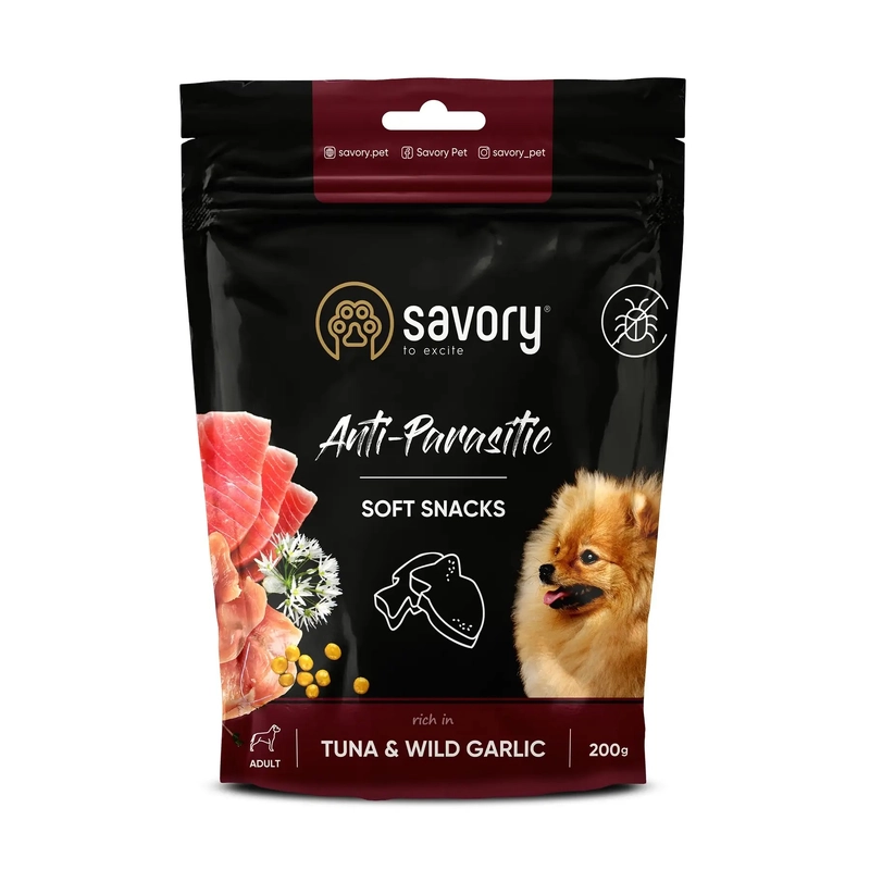 Savory Soft Snacks Tuna & Wild Garlic ЛАСОЩІ Холістік собаки (з тунцем і часником) 200 г 