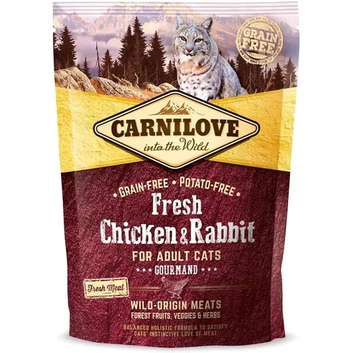 Carnilove Fresh сухий корм для котів 400 г - з куркою та кроликом (8595602527373)