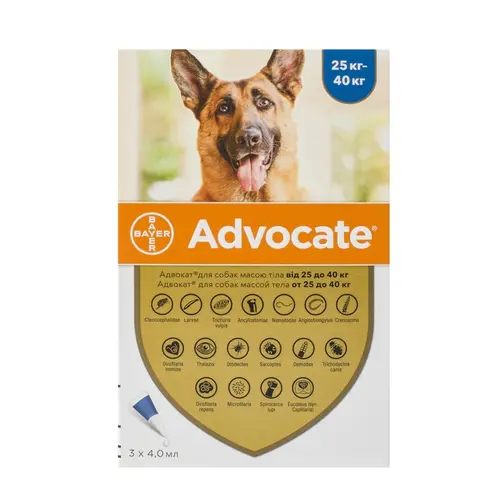 Bayer Advocate краплі для собак - від паразитів, більше 25 кг (4007221037422)