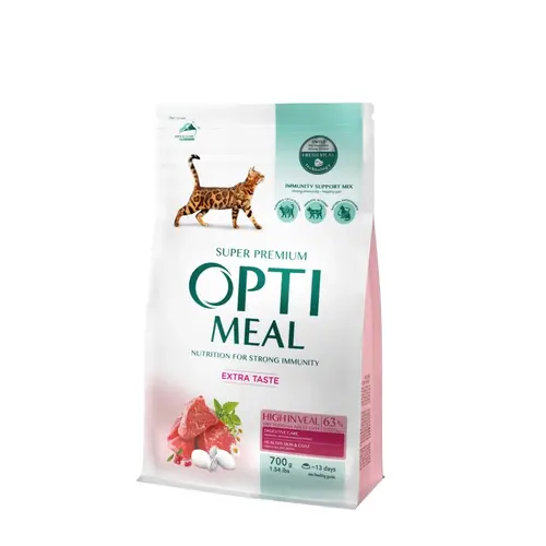 Optimeal Extra Taste сухой корм для кошек 700 г - с телятиной (4820215364256)