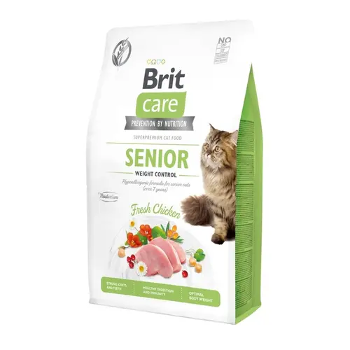 Brit Care Senior Weight Control сухой корм для кошек пожилого возраста 2 кг - с курицей (8595602540945)