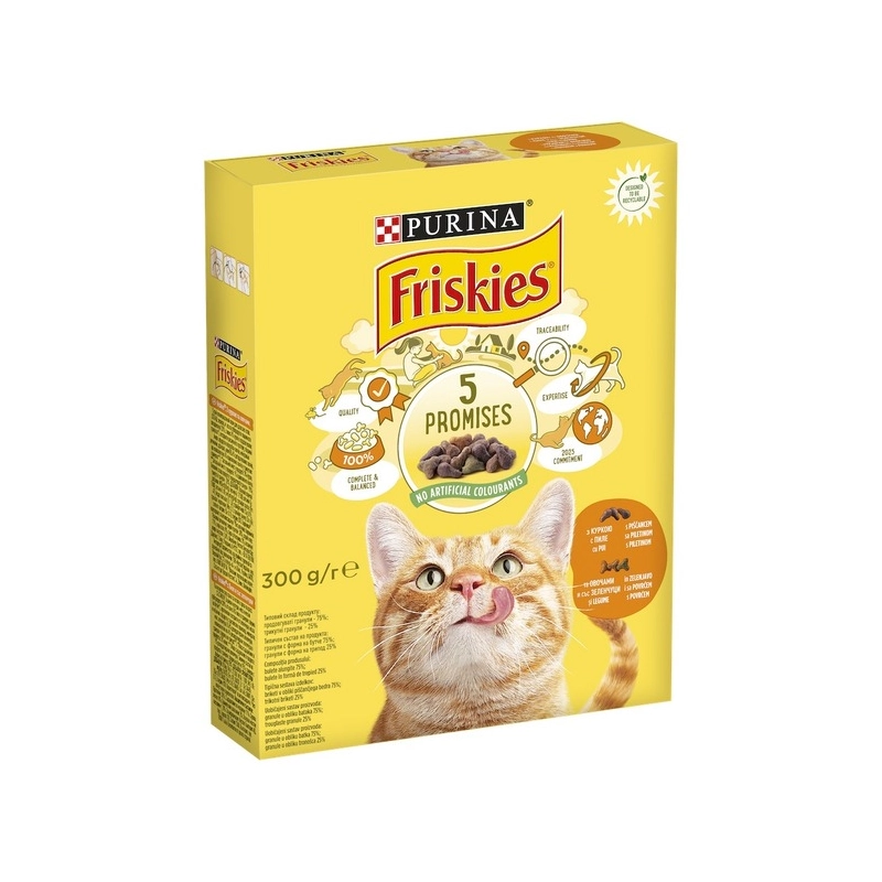 Friskies сухий корм для котів 300 г - з куркою та овочами (7613031868247) 