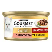 Gourmet Gold ВОЛОГИЙ КОРМ Преміум коти (з лососем та куркою) 85 г  - фото 1