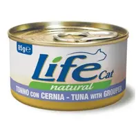 Lifecat Natural ВОЛОГИЙ КОРМ Супер-преміум коти (з тунцем та окунем) 85 г 