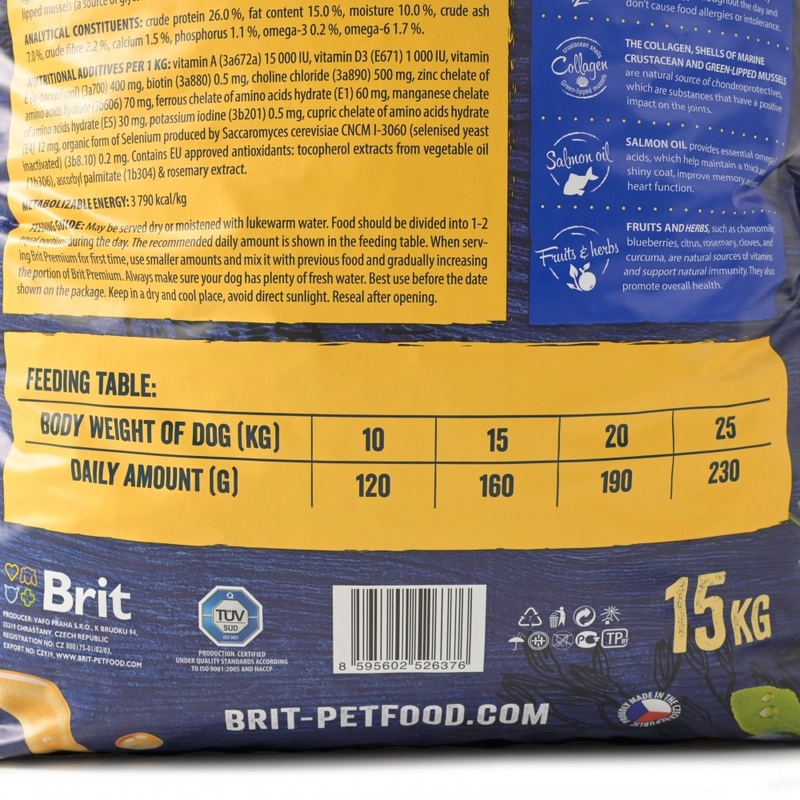 Brit Premium by Nature ADULT M сухой корм для собак для средних пород 15 кг - с курицей (8595602526376)  - фото 4
