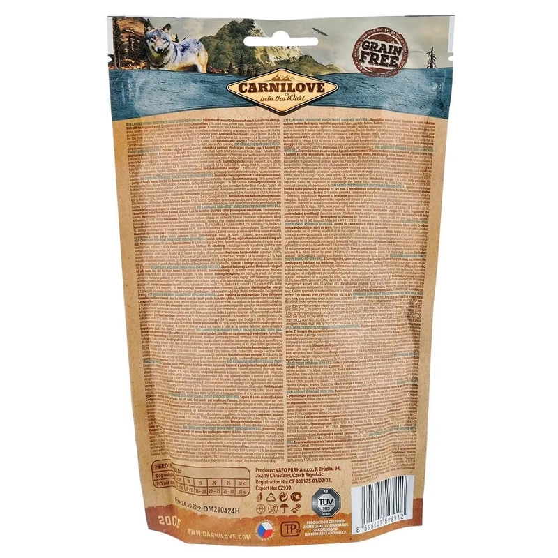 Carnilove Semi Moist с форелью и укропом лакомство для собак 200 г (8595602528912)  - фото 1