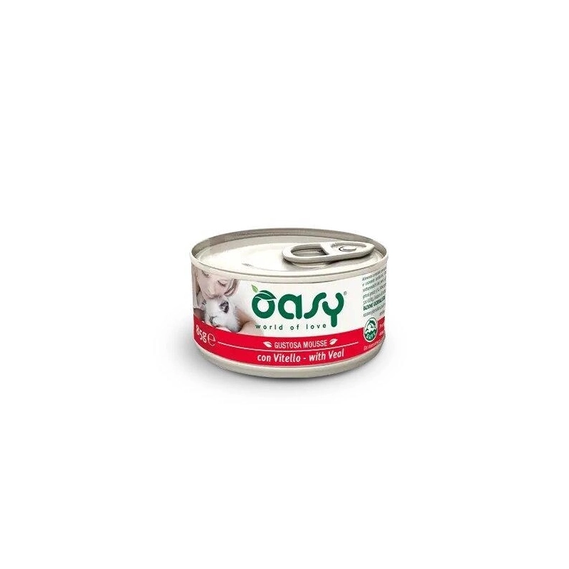 Oasy Cat вологий корм для котів 85 г - з телятиною (8053017342832) 