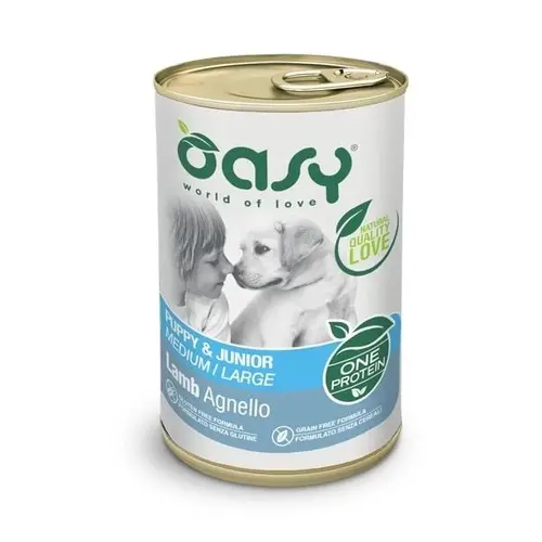 Oasy OAP Puppy & Junior Medium/Large влажный корм для щенков средних и крупных пород 400 г - с ягненком (8053017344485)