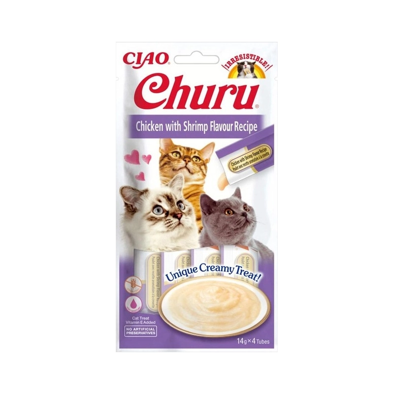 Inaba Ciao Churu ЛАСОЩІ Холістік коти (з куркою та креветкою) 14 г 