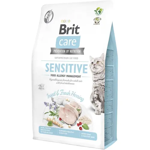 Brit Care GF Sensitive Allergy Management сухий корм для котів з харчовою непереносимістю 2кг - з комахами та рибою (8595602554218)