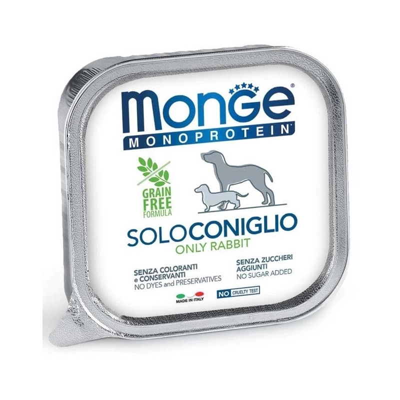 Monge Monoprotein Soloconiglio Grain Free Only Rabbit ВОЛОГИЙ КОРМ Супер-преміум собаки (з кроликом) 150 г 