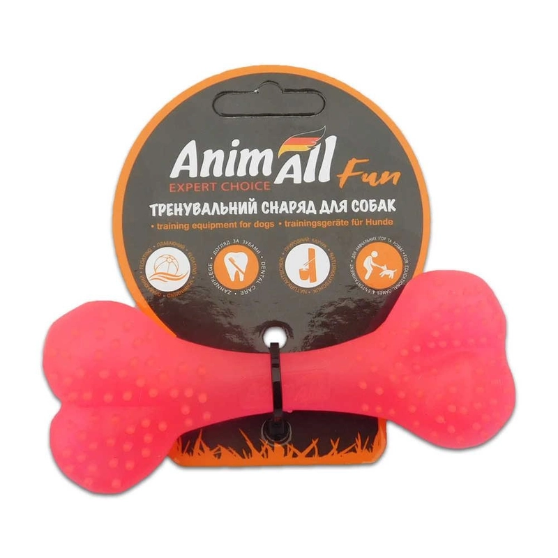 AnimAll Fun Кістка іграшка для собак 12 см - коралова (2000981167165) 