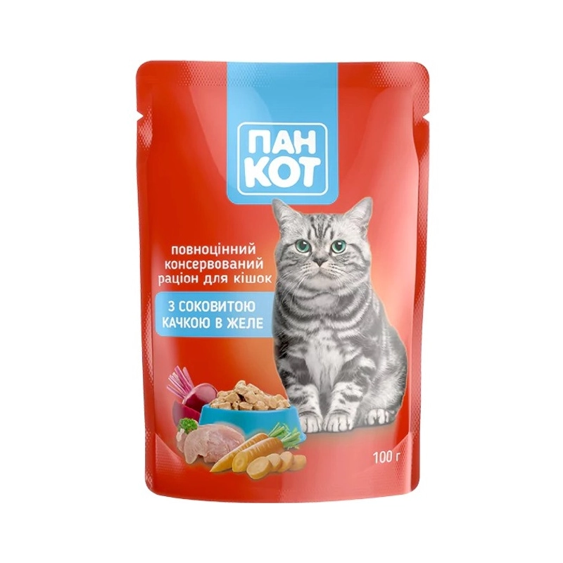 Пан Кот ВОЛОГИЙ КОРМ Економ коти (з качкою) 100 г 